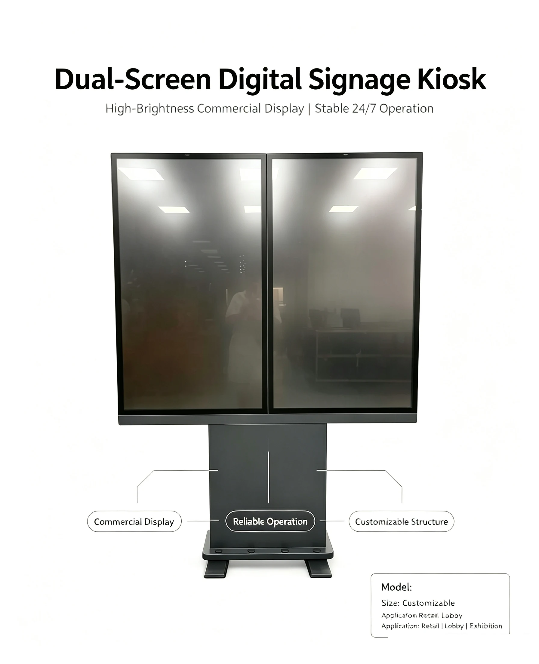 ODMB dual-screen floor-standing display